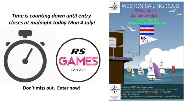 More information on RS700 Europeans and Nationals Entry Closes Tonight Midnight!